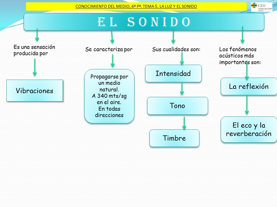 E L S O N I D O Intensidad La reflexión Vibraciones Tono