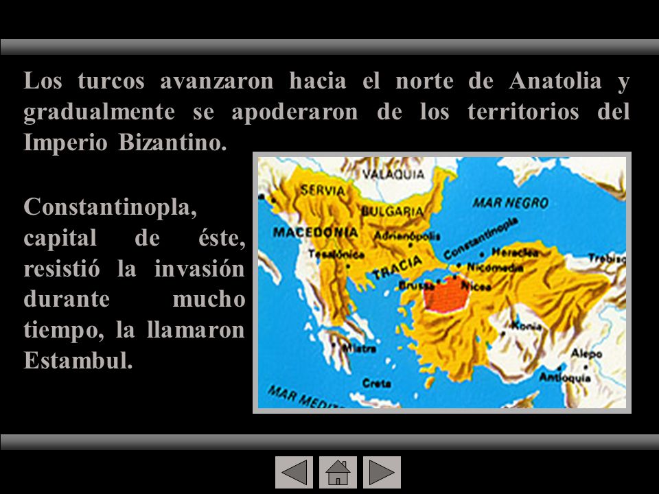 Los turcos avanzaron hacia el norte de Anatolia y gradualmente se apoderaron de los territorios del Imperio Bizantino.