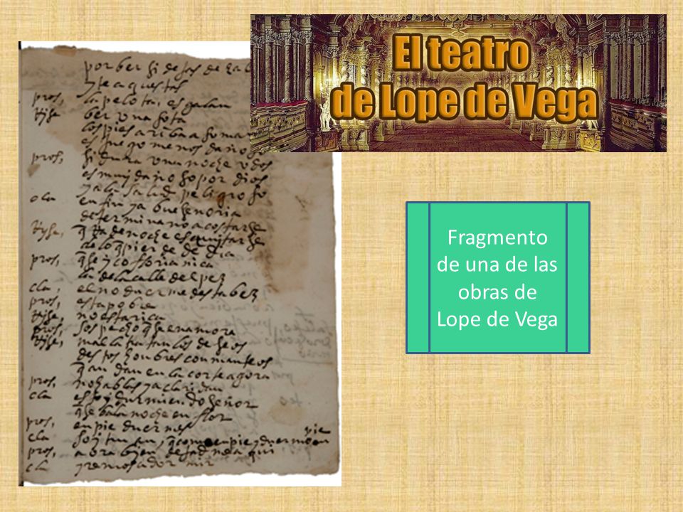 Fragmento de una de las obras de Lope de Vega