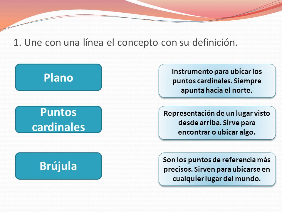 1. Une con una línea el concepto con su definición.