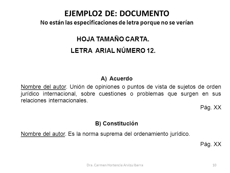 No están las especificaciones de letra porque no se verían