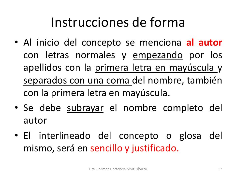Instrucciones de forma