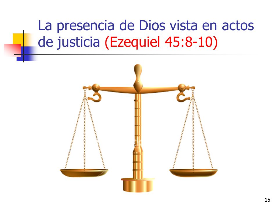 La presencia de Dios vista en actos de justicia (Ezequiel 45:8-10)