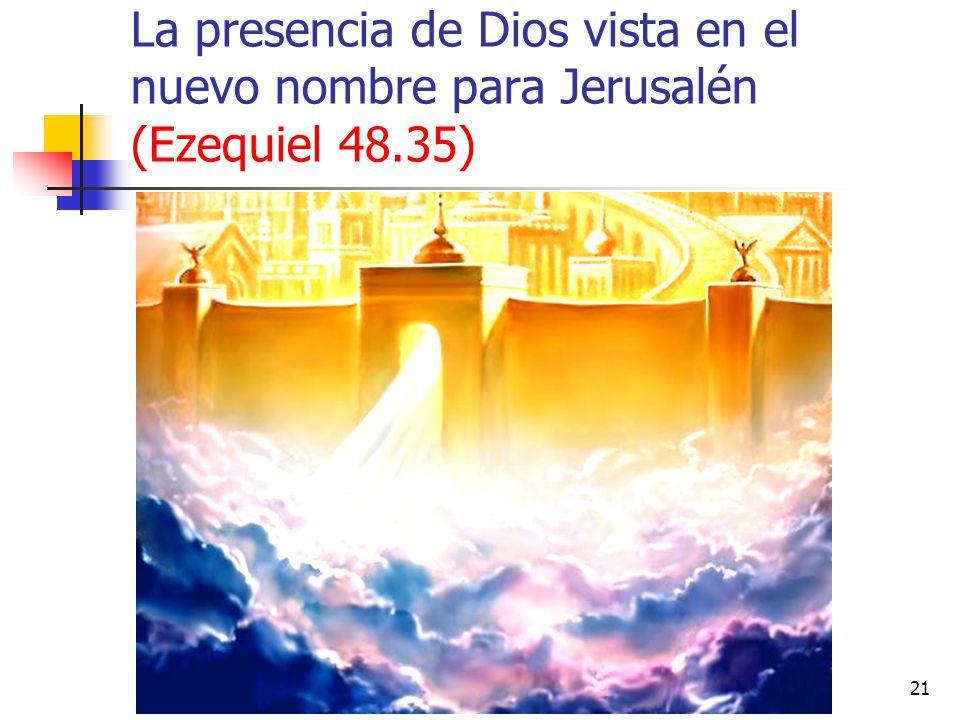 La presencia de Dios vista en el nuevo nombre para Jerusalén (Ezequiel 48.35)