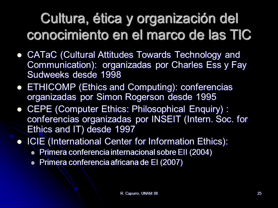 Cultura, ética y organización del conocimiento en el marco de las TIC