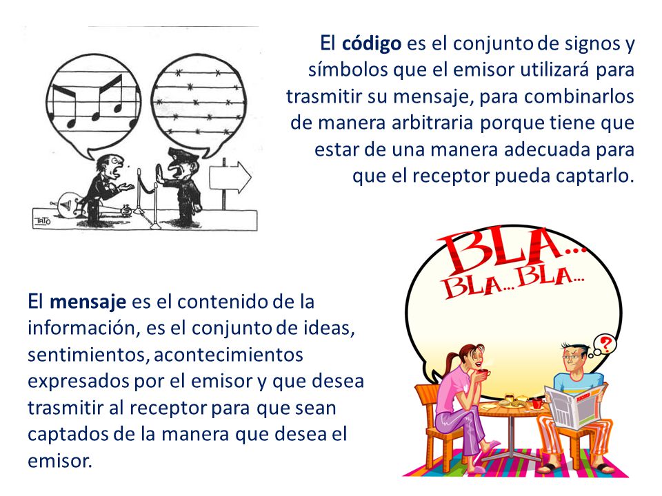 El código es el conjunto de signos y símbolos que el emisor utilizará para trasmitir su mensaje, para combinarlos de manera arbitraria porque tiene que estar de una manera adecuada para que el receptor pueda captarlo.