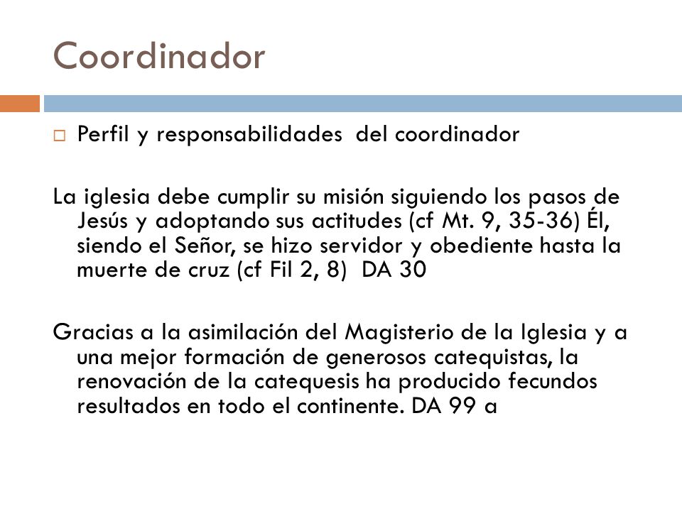 Coordinador Perfil y responsabilidades del coordinador