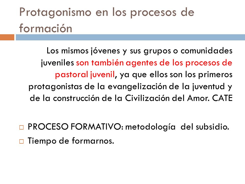 Protagonismo en los procesos de formación