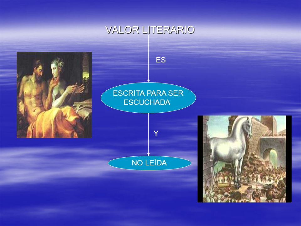 VALOR LITERARIO ES ESCRITA PARA SER ESCUCHADA Y NO LEÍDA