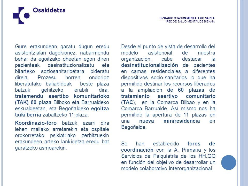 BIZKAIKO OSASUN MENTALEKO SAREA RED DE SALUD MENTAL DE BIZKAIA
