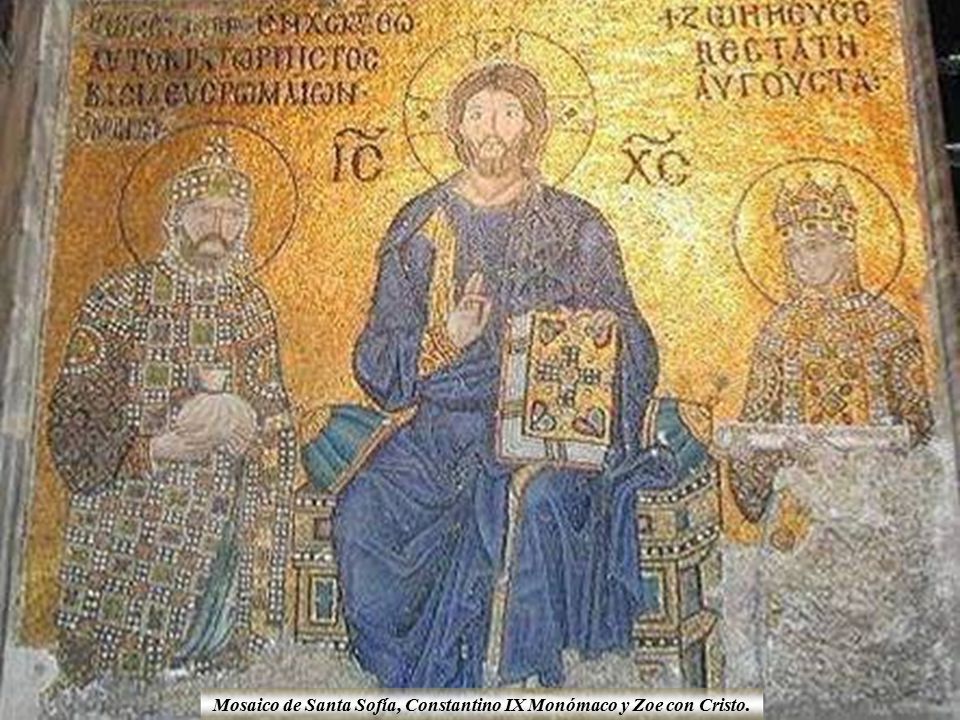 Mosaico de Santa Sofía, Constantino IX Monómaco y Zoe con Cristo.