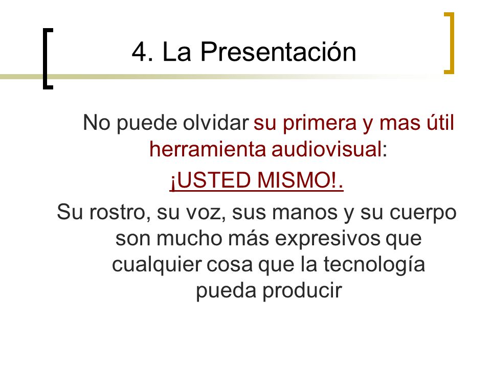 No puede olvidar su primera y mas útil herramienta audiovisual: