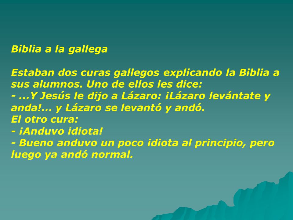 Biblia a la gallega Estaban dos curas gallegos explicando la Biblia a sus alumnos.