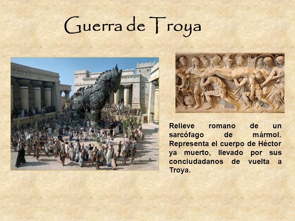 Guerra de Troya Relieve romano de un sarcófago de mármol.