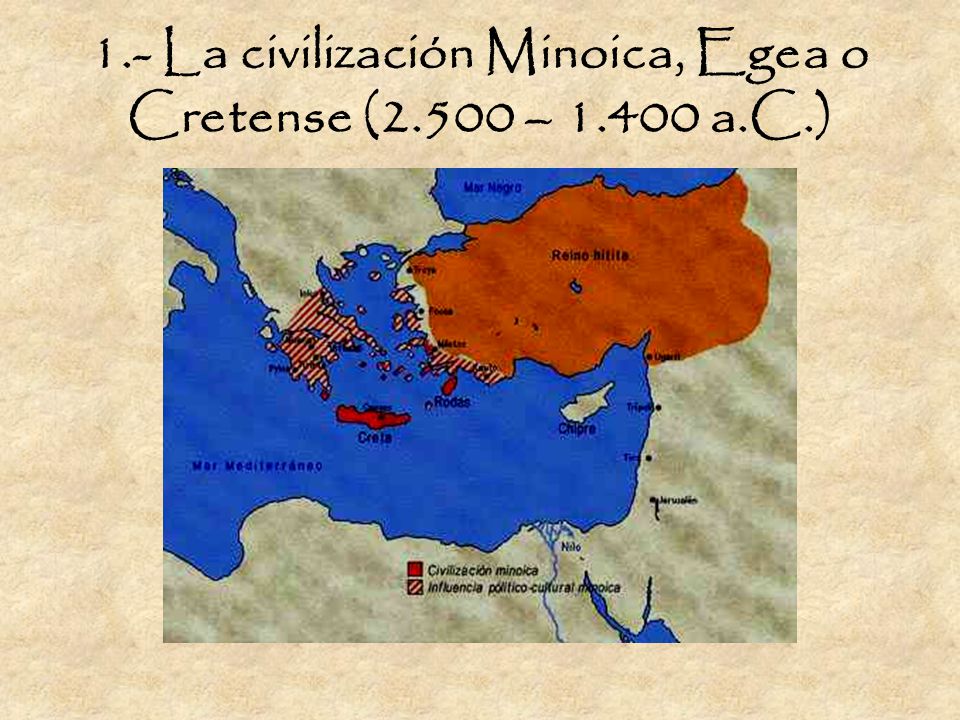 1.- La civilización Minoica, Egea o Cretense (2.500 – a.C.)