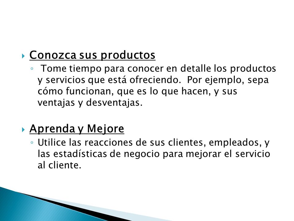 Conozca sus productos Aprenda y Mejore