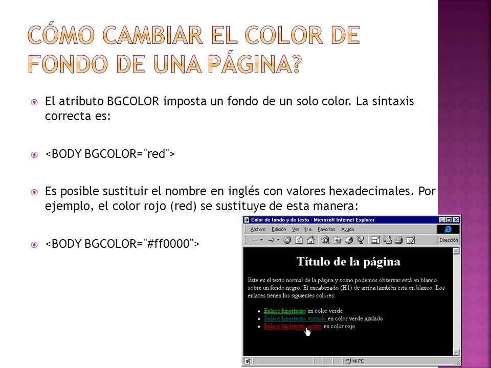 Cómo cambiar el color de fondo de una página