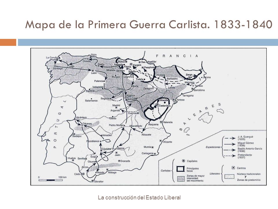 Mapa de la Primera Guerra Carlista