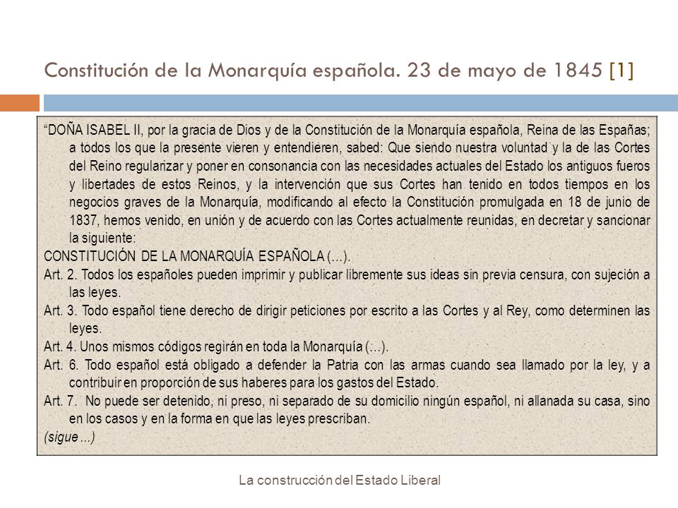 Constitución de la Monarquía española. 23 de mayo de 1845 [1]