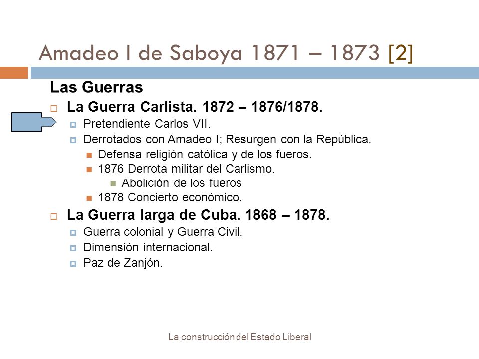 Amadeo I de Saboya 1871 – 1873 [2] Las Guerras