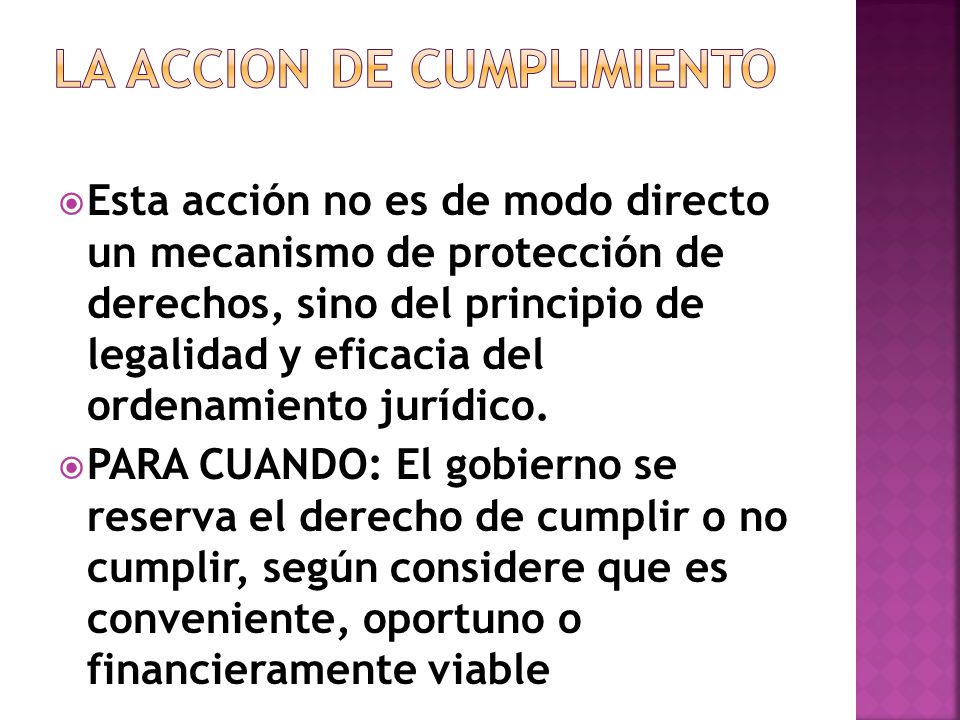 LA ACCION DE CUMPLIMIENTO