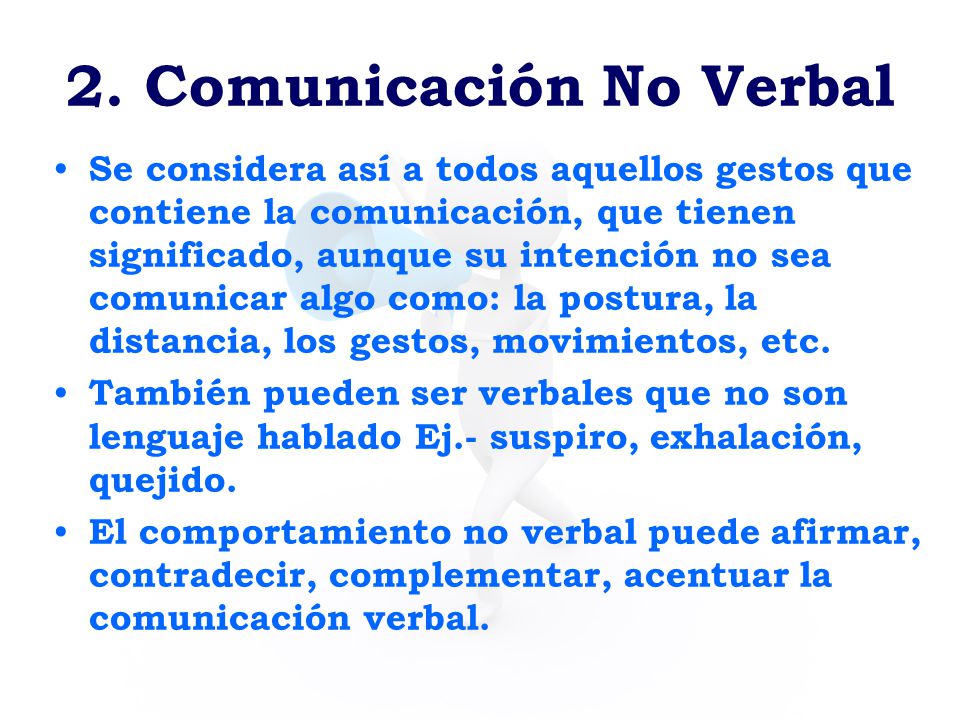 2. Comunicación No Verbal