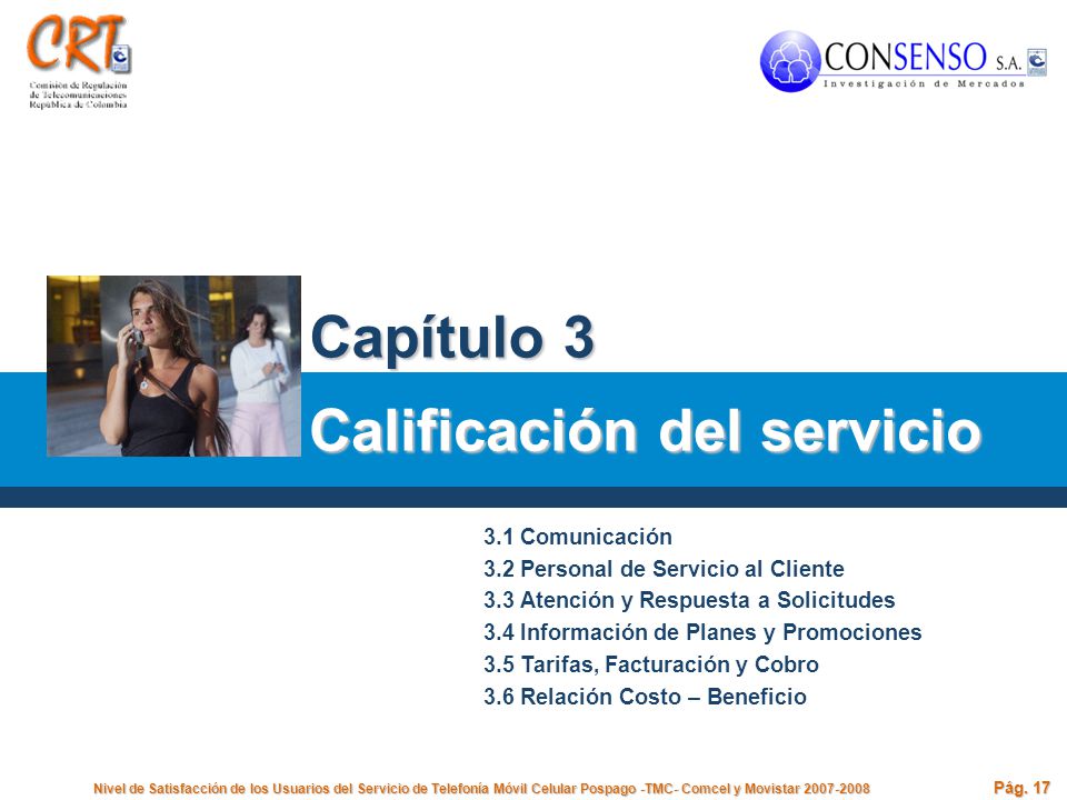 Calificación del servicio