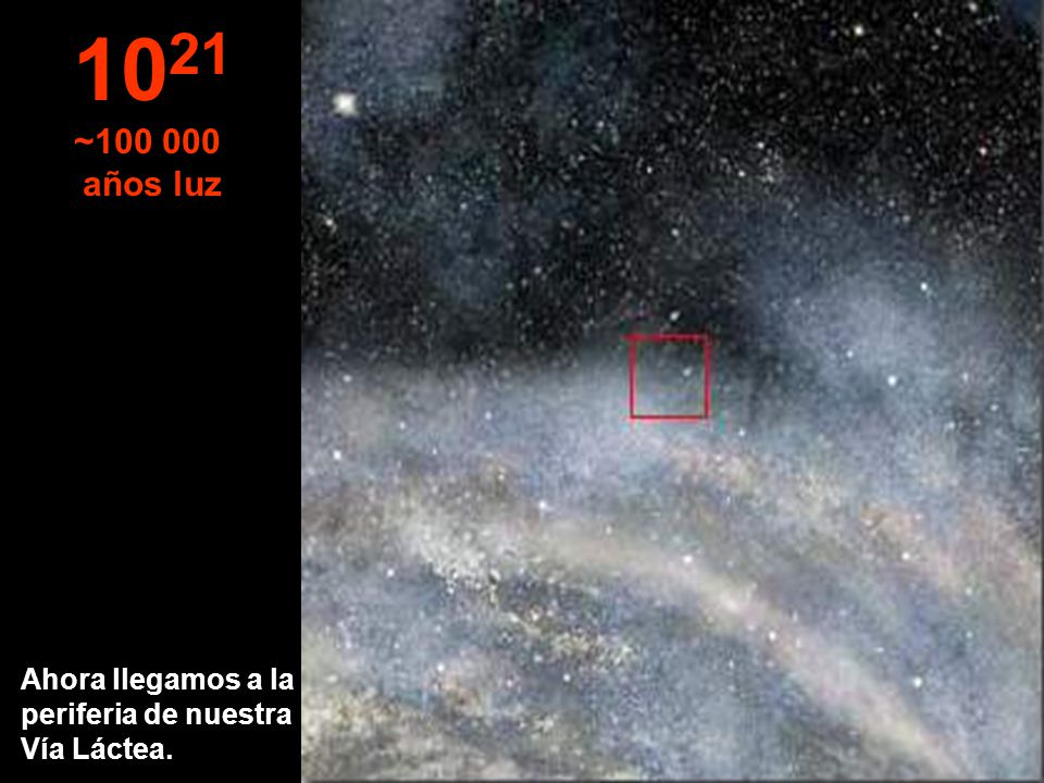 1021 ~ años luz Ahora llegamos a la periferia de nuestra Vía Láctea.