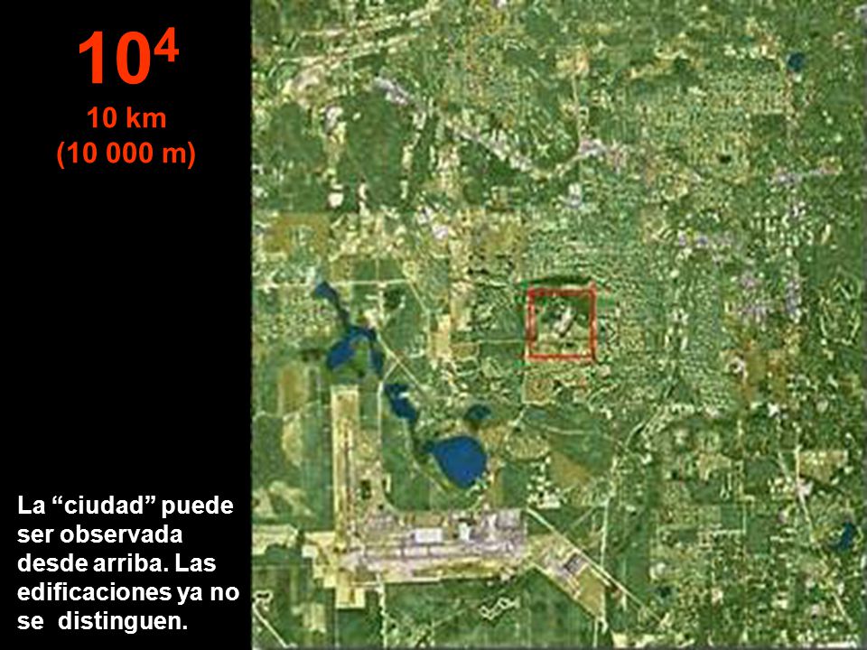 km. ( m) La ciudad puede ser observada desde arriba.