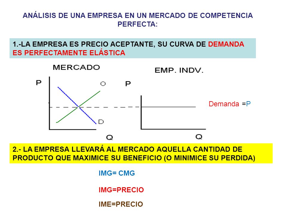 ANÁLISIS DE UNA EMPRESA EN UN MERCADO DE COMPETENCIA PERFECTA: