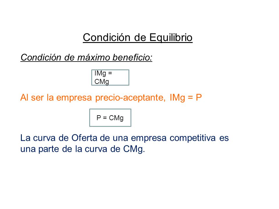 Condición de Equilibrio