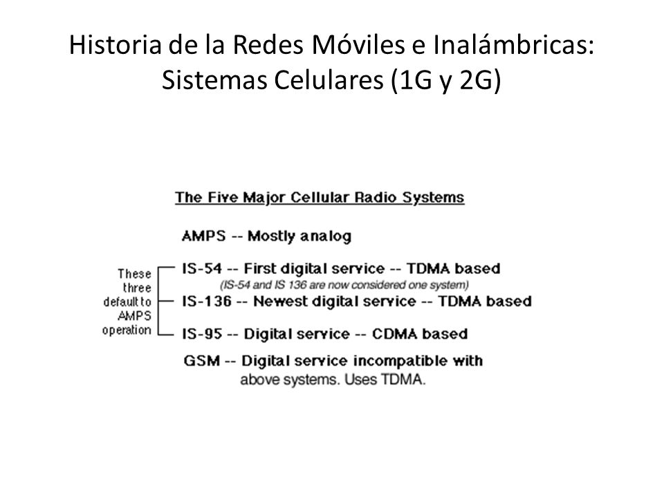 Historia de la Redes Móviles e Inalámbricas: Sistemas Celulares (1G y 2G)