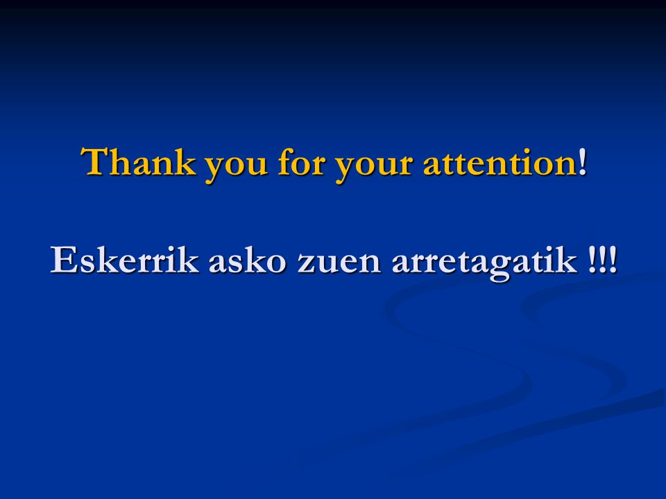 Thank you for your attention! Eskerrik asko zuen arretagatik !!!
