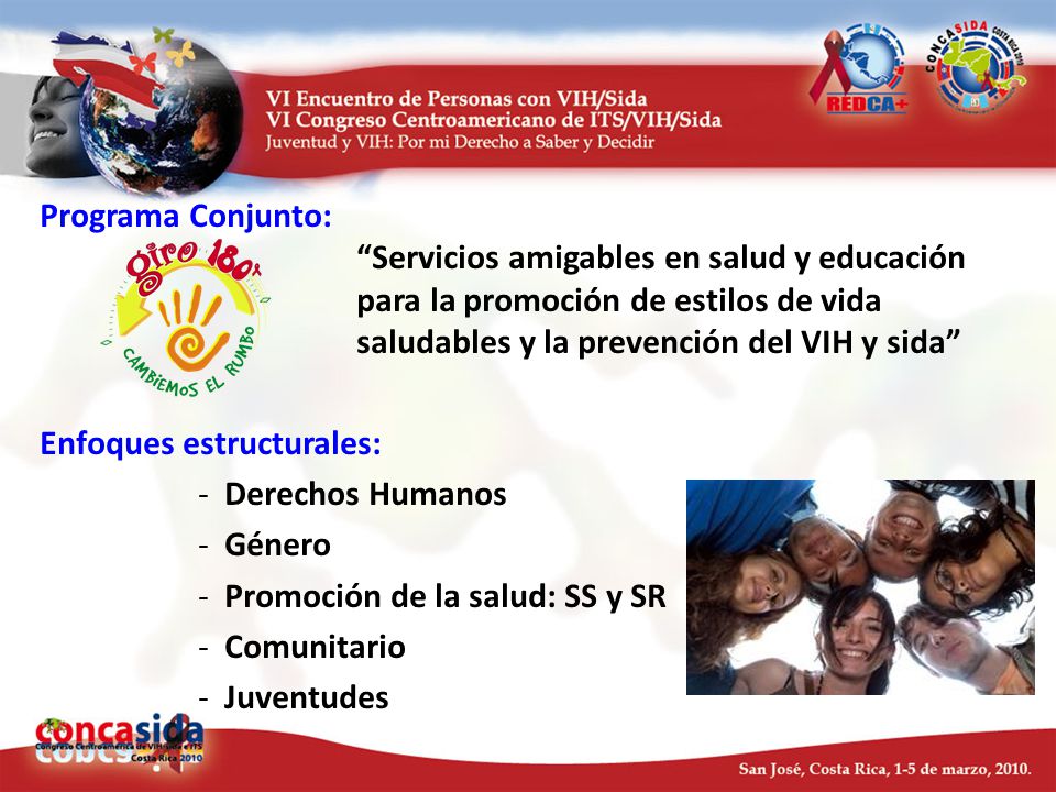 Programa Conjunto: Servicios amigables en salud y educación para la promoción de estilos de vida saludables y la prevención del VIH y sida