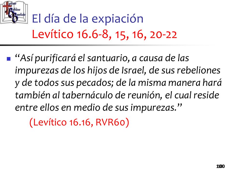 El día de la expiación Levítico , 15, 16, 20-22
