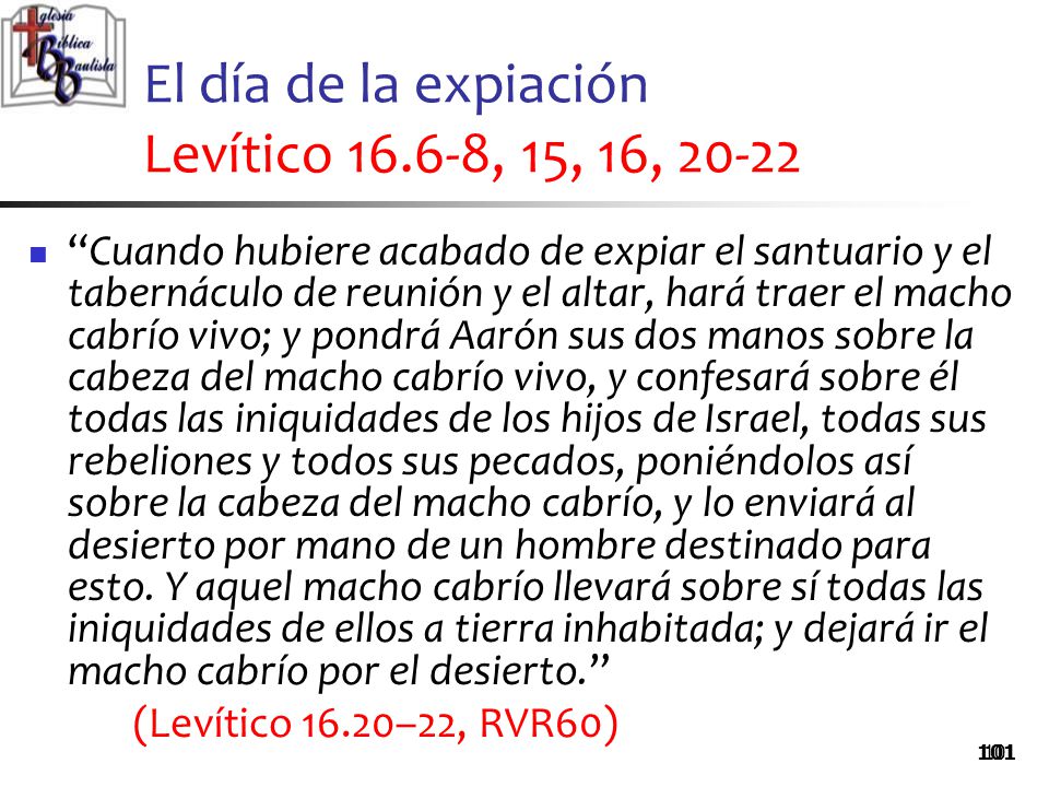 El día de la expiación Levítico , 15, 16, 20-22