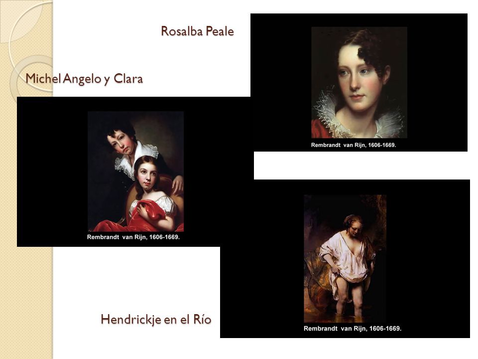 Rosalba Peale Michel Angelo y Clara Hendrickje en el Río