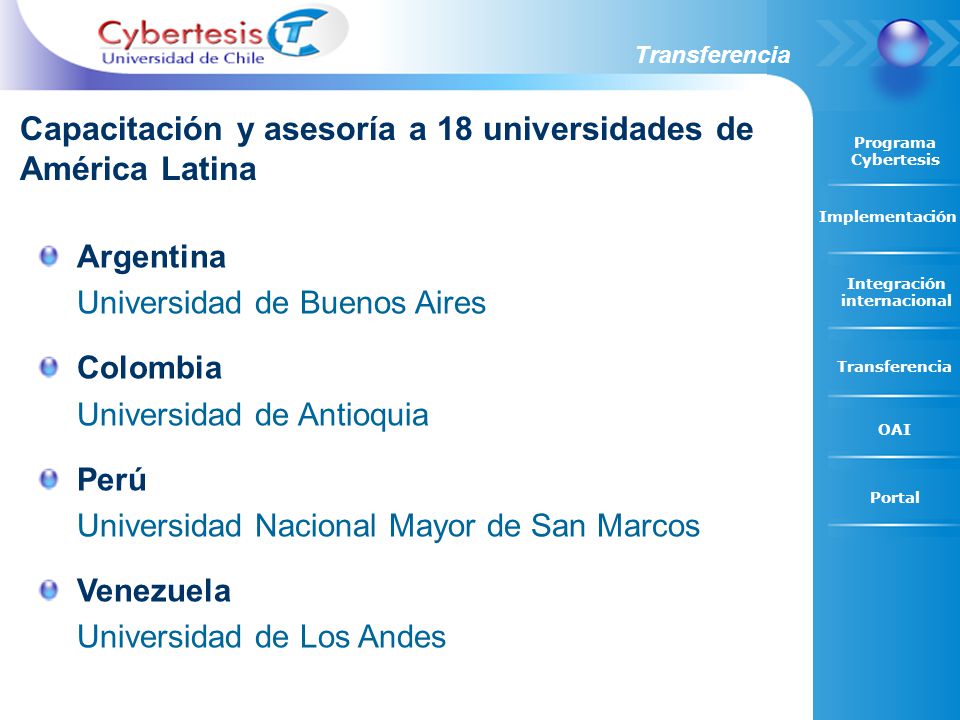 Capacitación y asesoría a 18 universidades de América Latina