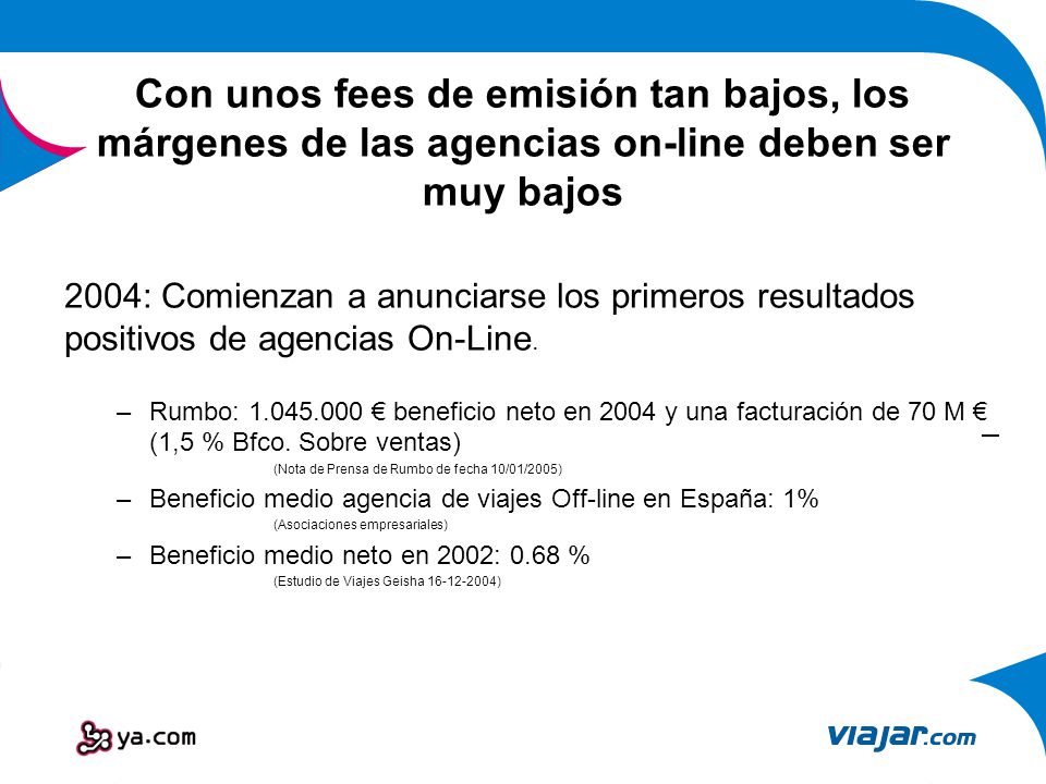 Con unos fees de emisión tan bajos, los márgenes de las agencias on-line deben ser muy bajos
