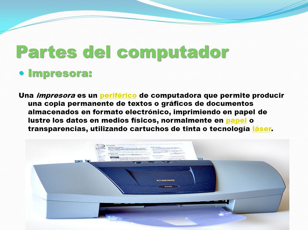 Partes del computador Impresora: