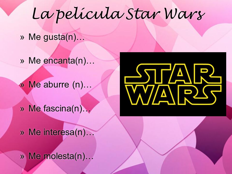 La película Star Wars Me gusta(n)… Me encanta(n)… Me aburre (n)…