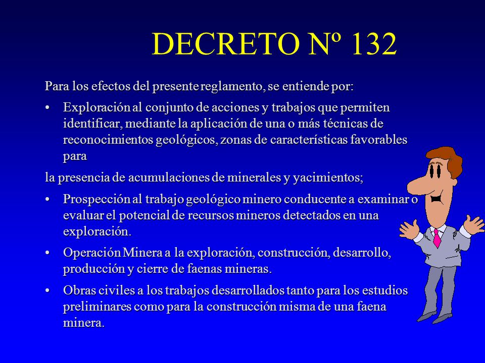 DECRETO Nº 132 Para los efectos del presente reglamento, se entiende por:
