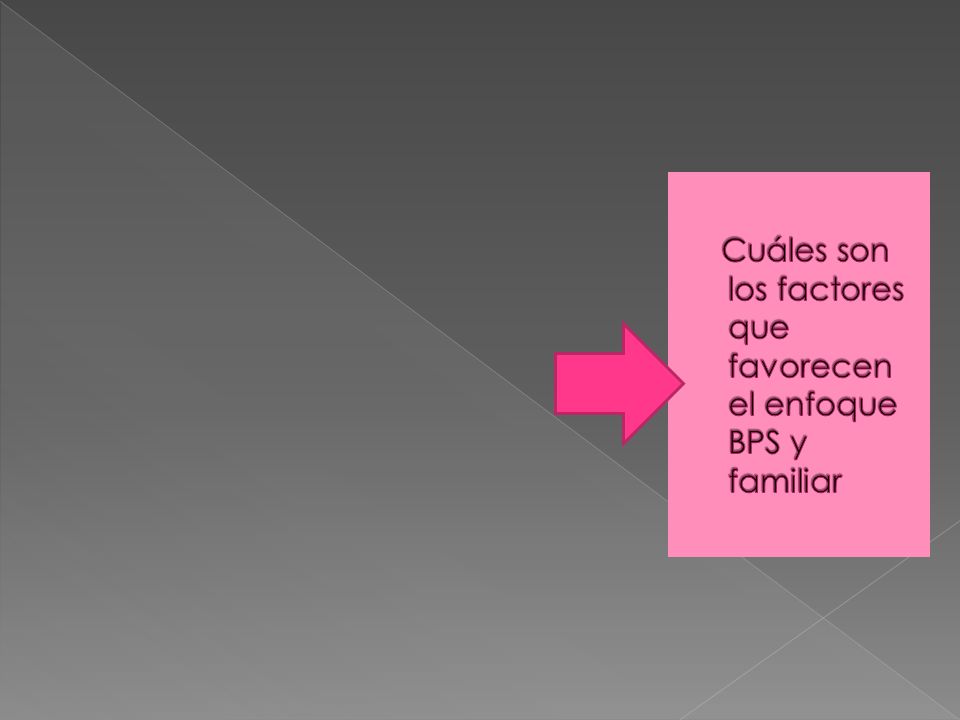 Cuáles son los factores que favorecen el enfoque BPS y familiar