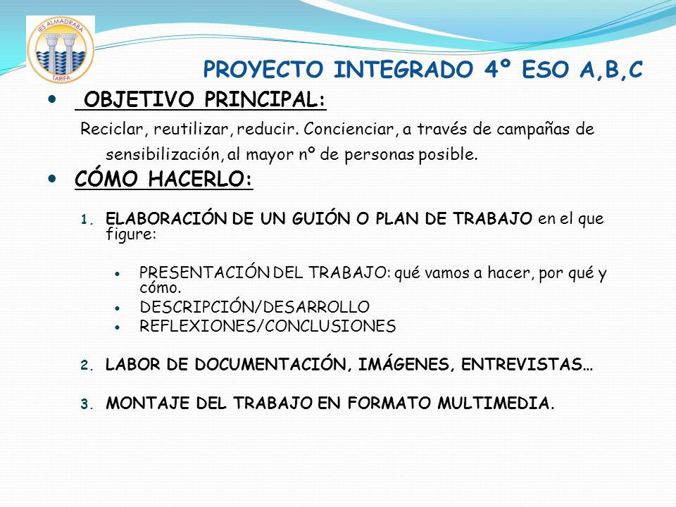 PROYECTO INTEGRADO 4º ESO A,B,C