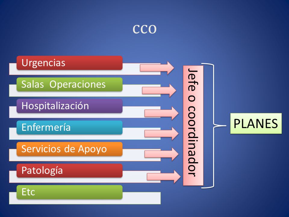 cco Jefe o coordinador PLANES Urgencias Salas Operaciones