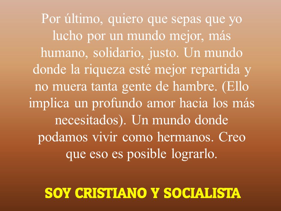 SOY CRISTIANO Y SOCIALISTA