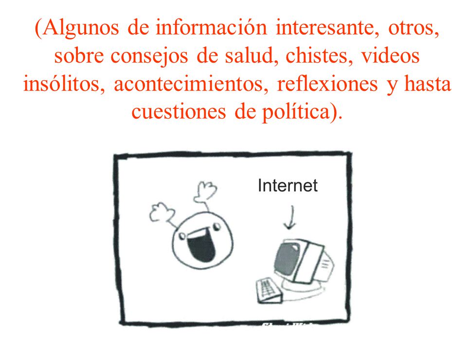 (Algunos de información interesante, otros, sobre consejos de salud, chistes, videos insólitos, acontecimientos, reflexiones y hasta cuestiones de política).