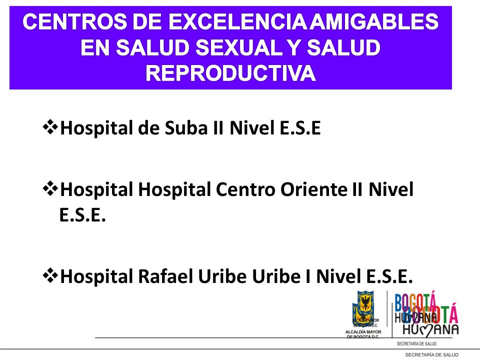 CENTROS DE EXCELENCIA AMIGABLES EN SALUD SEXUAL Y SALUD REPRODUCTIVA