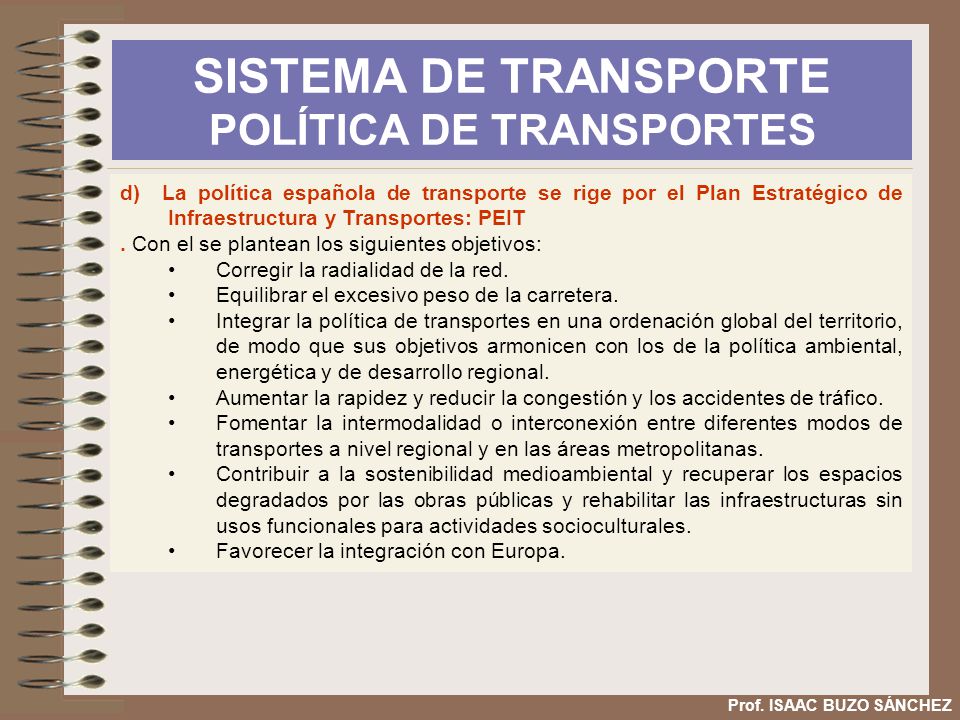 SISTEMA DE TRANSPORTE POLÍTICA DE TRANSPORTES