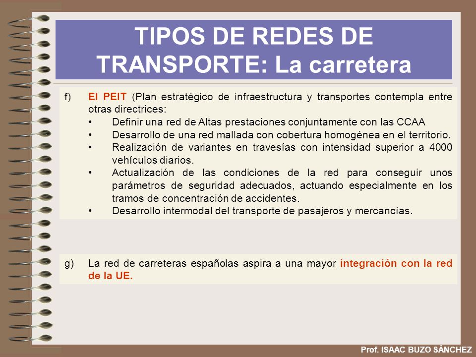 TIPOS DE REDES DE TRANSPORTE: La carretera